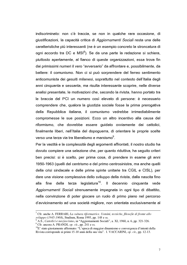Anteprima della tesi: ''Aggiornamenti Sociali'' 1950-1963: un percorso attraverso i cambiamenti politico-sociali negli anni della ricostruzione e del boom economico, Pagina 4