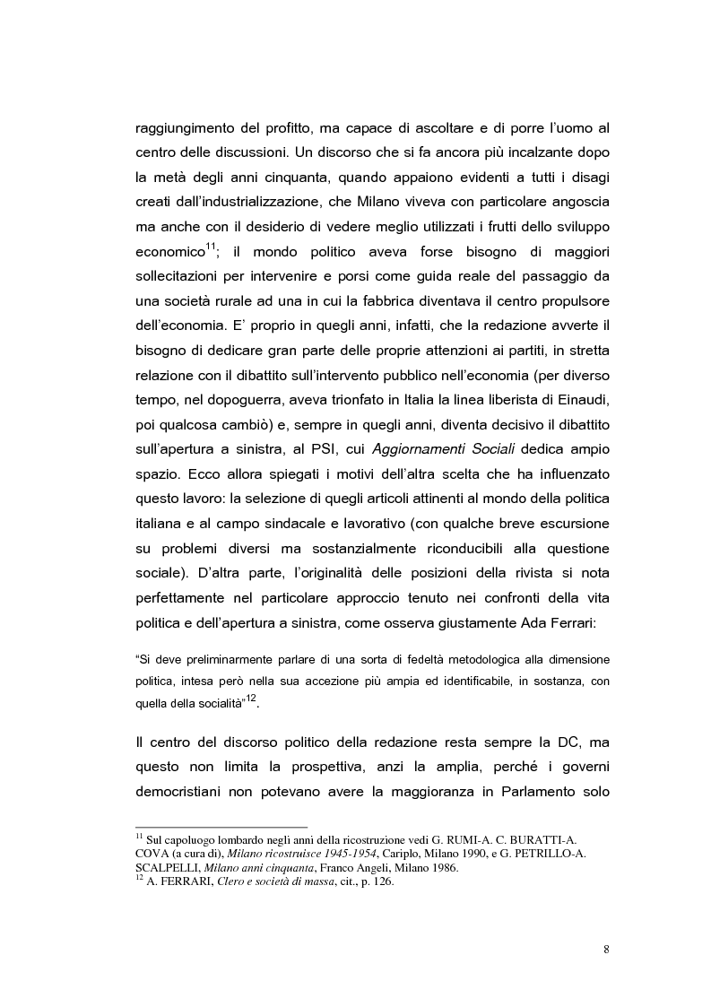 Anteprima della tesi: ''Aggiornamenti Sociali'' 1950-1963: un percorso attraverso i cambiamenti politico-sociali negli anni della ricostruzione e del boom economico, Pagina 5