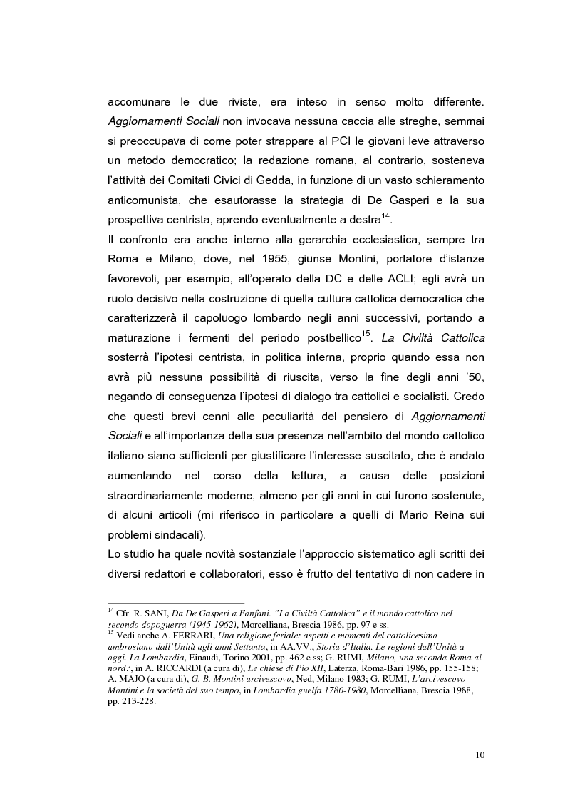 Anteprima della tesi: ''Aggiornamenti Sociali'' 1950-1963: un percorso attraverso i cambiamenti politico-sociali negli anni della ricostruzione e del boom economico, Pagina 7