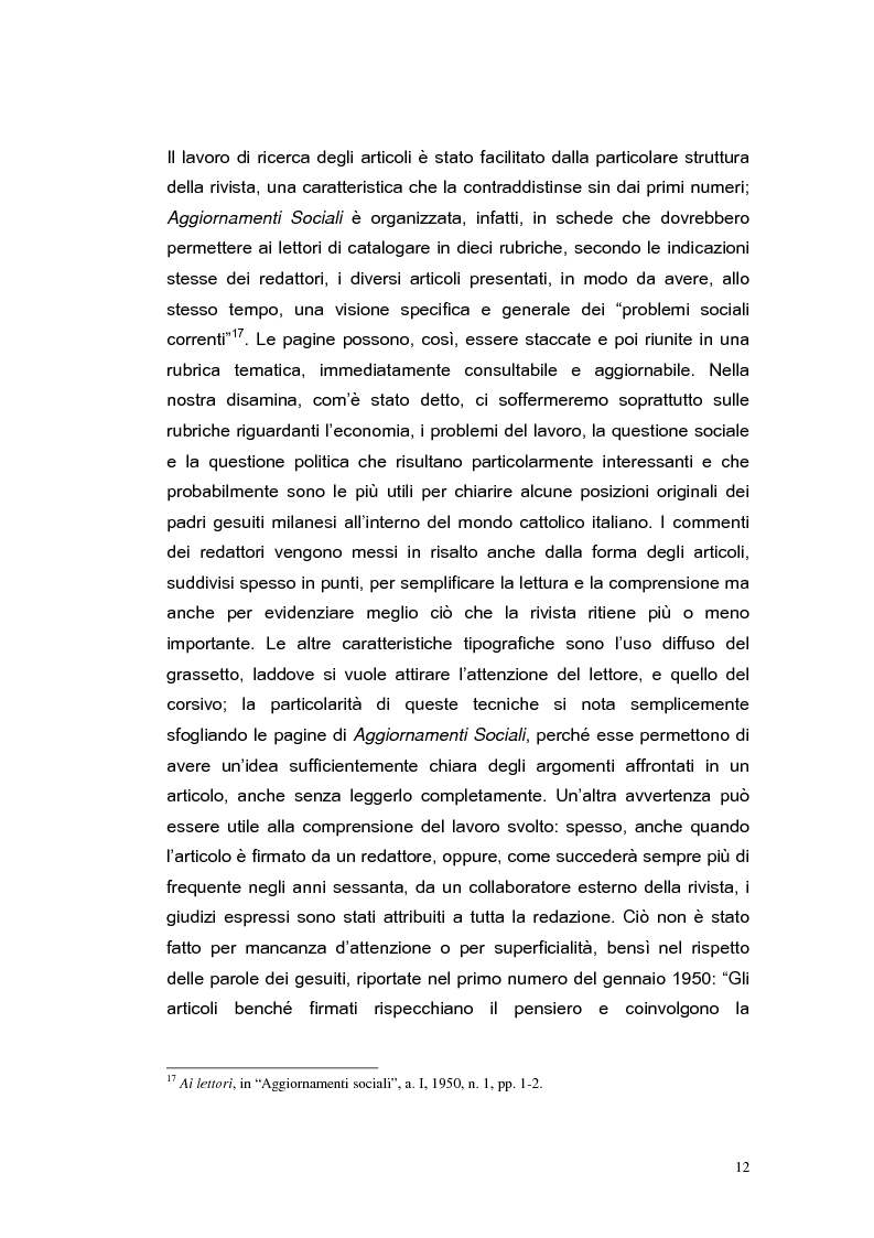 Anteprima della tesi: ''Aggiornamenti Sociali'' 1950-1963: un percorso attraverso i cambiamenti politico-sociali negli anni della ricostruzione e del boom economico, Pagina 9
