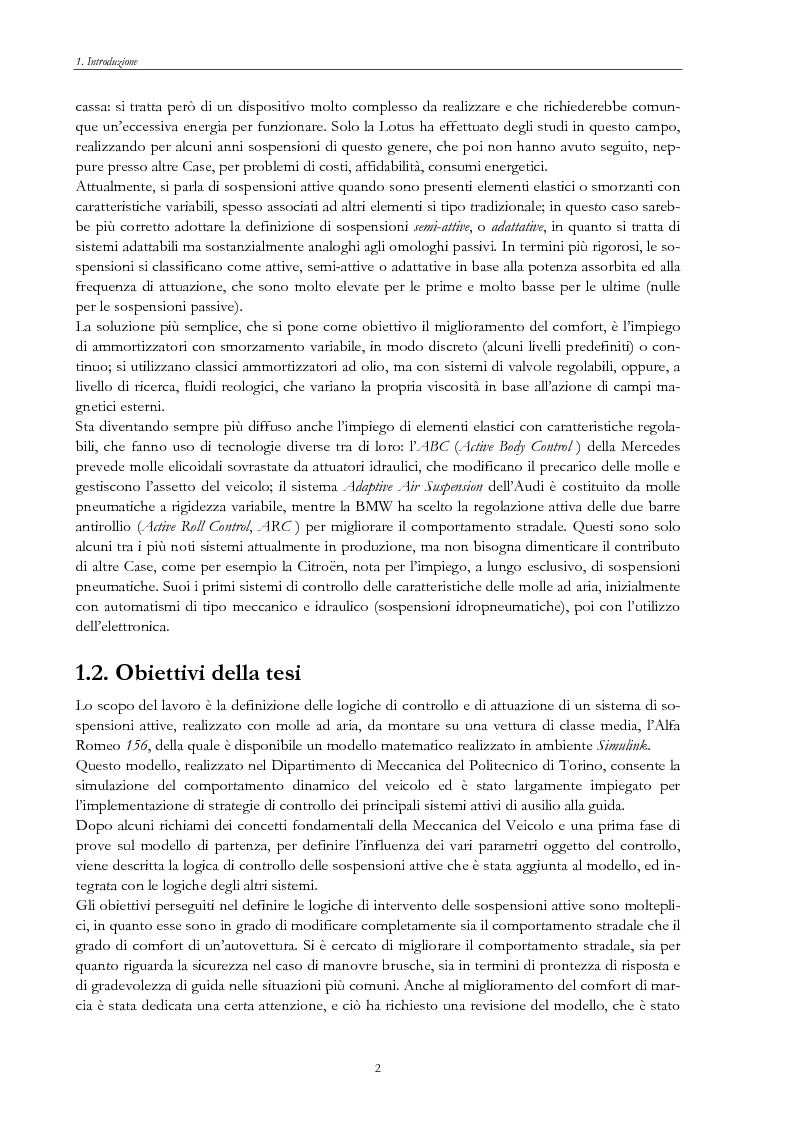 Anteprima della tesi: Sistemi di sospensione attiva con molle ad aria per autoveicoli, Pagina 2