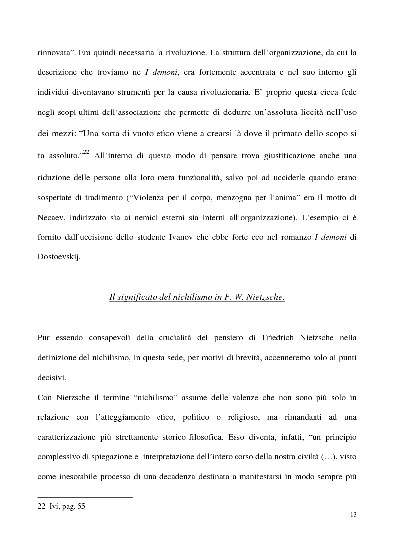 Anteprima della tesi: L'impossibilità del negativo. Il problema del nichilismo in Fedor M. Dostoevskij, Pagina 13