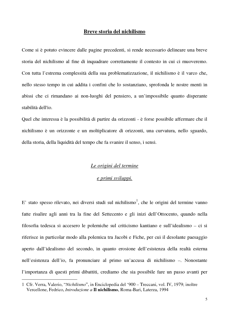 Anteprima della tesi: L'impossibilità del negativo. Il problema del nichilismo in Fedor M. Dostoevskij, Pagina 5