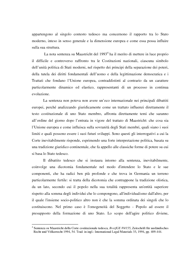 Anteprima della tesi: Maastricht: la legittimità della costruzione europea nel dibattito tedesco, Pagina 3