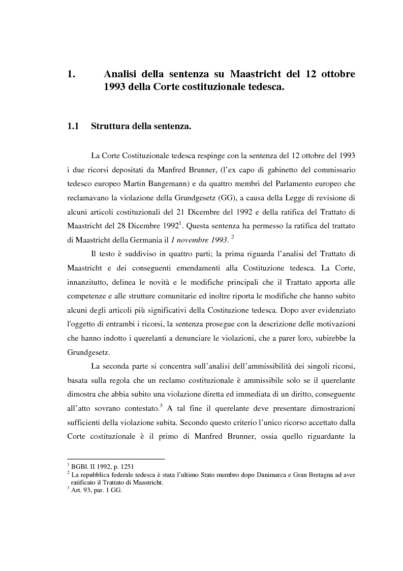 Anteprima della tesi: Maastricht: la legittimità della costruzione europea nel dibattito tedesco, Pagina 7