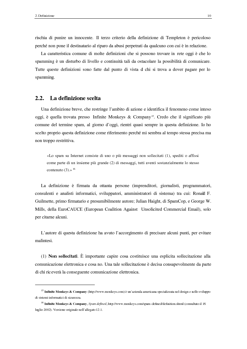 Anteprima della tesi: Analisi degli aspetti tecnici e comunicativi dello spamming sulla base di informazione documentaria e di test effettuati in rete, Pagina 10