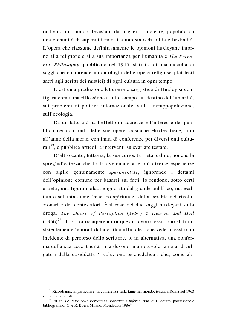 Anteprima della tesi: L'esperienza nuda. Spazio, tempo e colore nella riflessione di A. Huxley, Pagina 7
