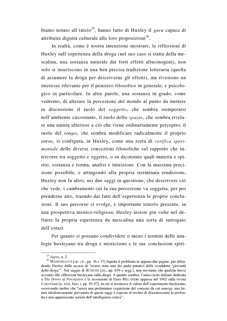 Anteprima della tesi: L'esperienza nuda. Spazio, tempo e colore nella riflessione di A. Huxley, Pagina 8
