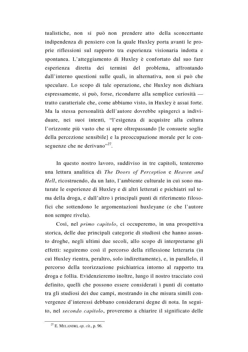 Anteprima della tesi: L'esperienza nuda. Spazio, tempo e colore nella riflessione di A. Huxley, Pagina 9