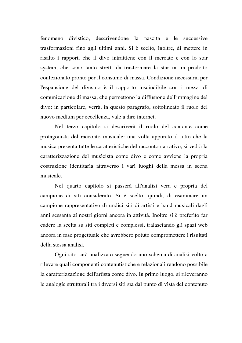 Anteprima della tesi: Internet e la costruzione dell'immagine del divo: il caso dei cantanti e gruppi musicali on line, Pagina 4
