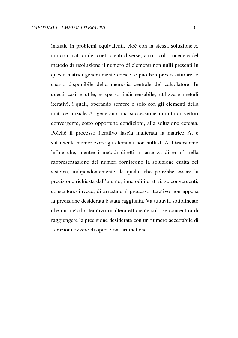 Anteprima della tesi: Metodi iterativi per la risoluzione di sistemi di equazioni lineari. Valutazione delle performance attraverso un codice Visual Basic, Pagina 6