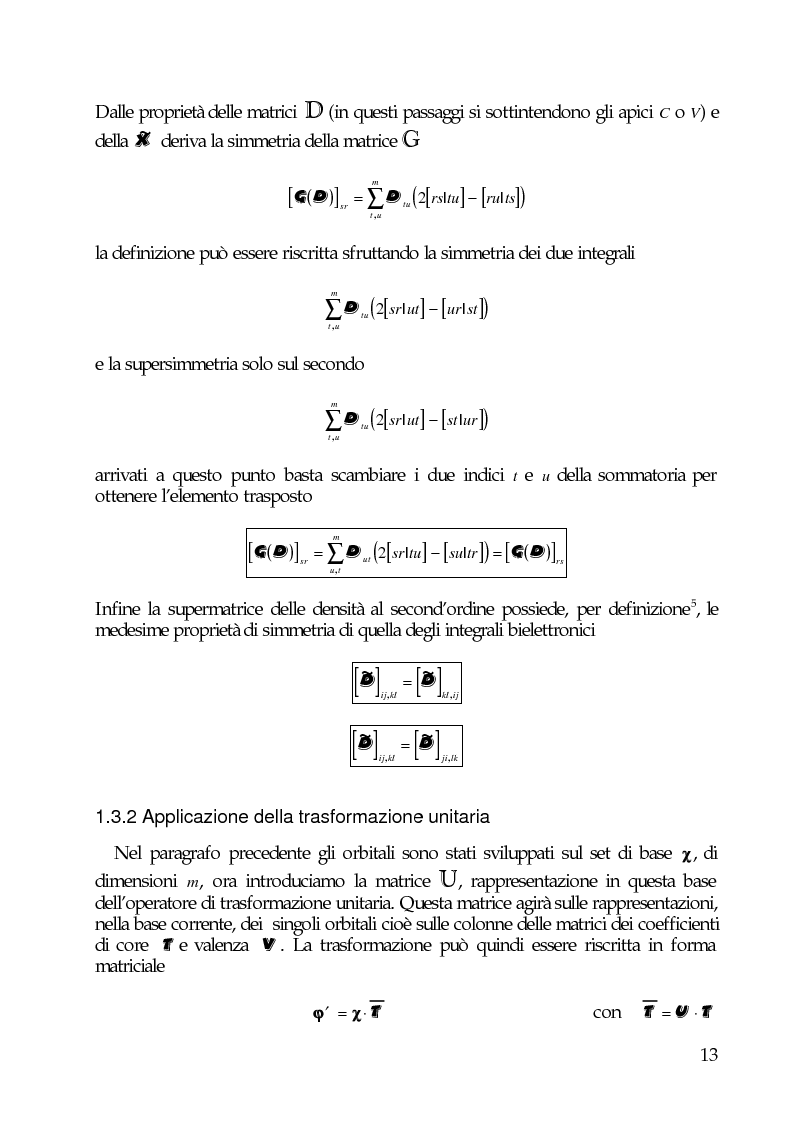 Anteprima della tesi: Sviluppo teorico e applicazioni degli approcci spin coupled e scf-mi: funzione d'onda sc di acetilene e allene, struttura scf-mi del complesso citosina-guanina-cisplatino, Pagina 12