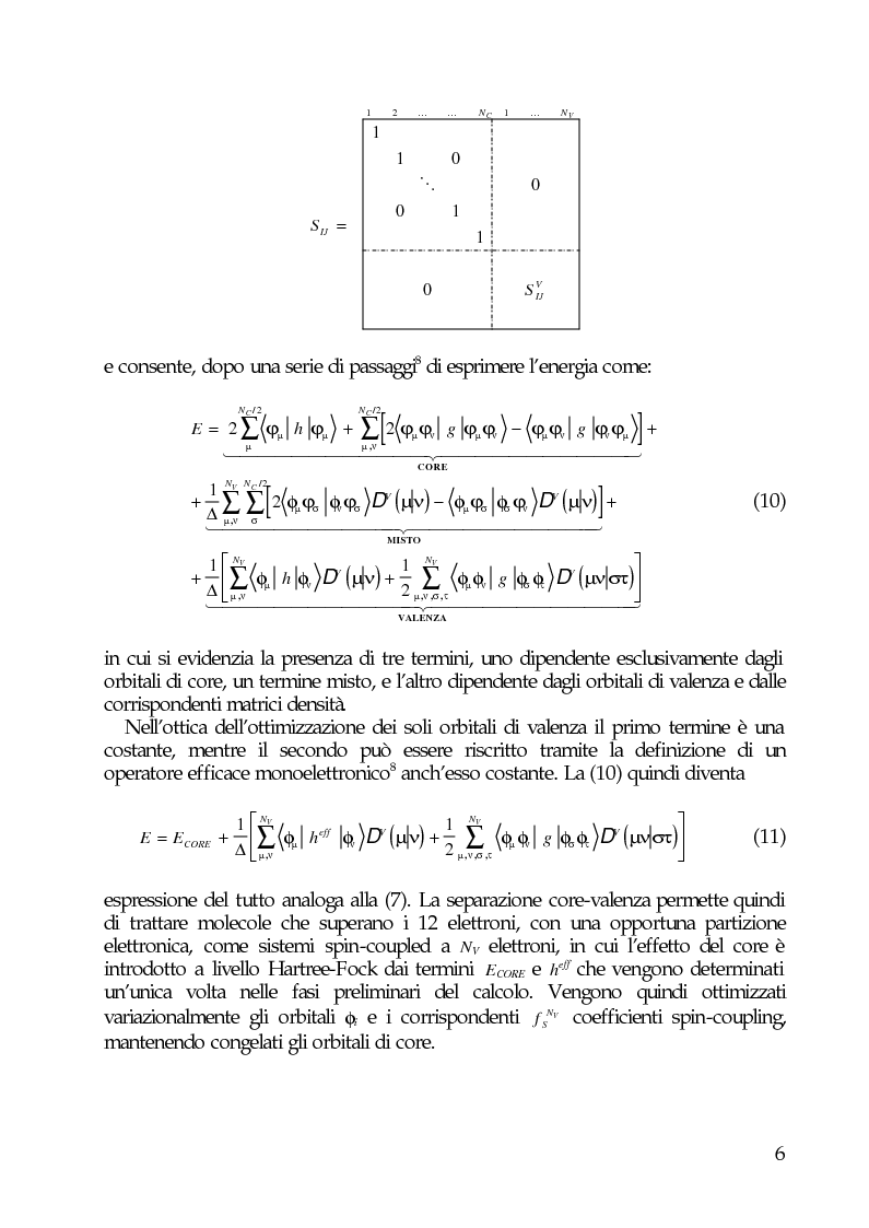 Anteprima della tesi: Sviluppo teorico e applicazioni degli approcci spin coupled e scf-mi: funzione d'onda sc di acetilene e allene, struttura scf-mi del complesso citosina-guanina-cisplatino, Pagina 5