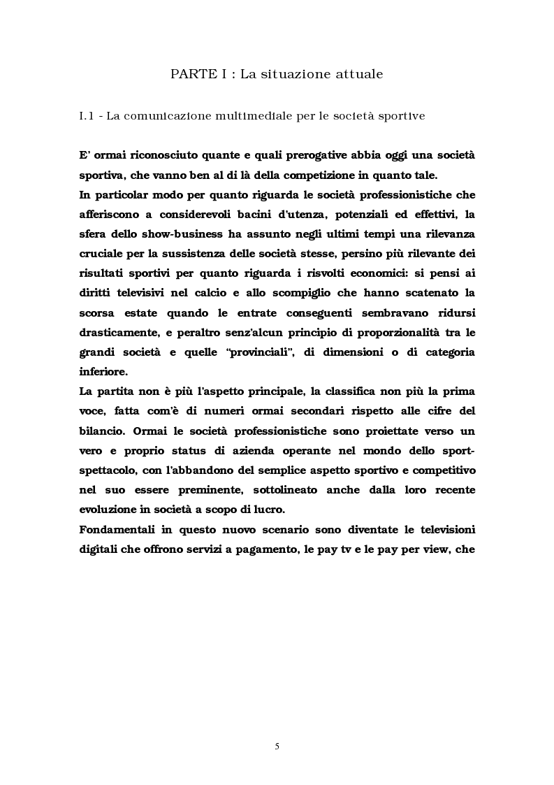 Anteprima della tesi: La comunicazione multimediale nelle società sportive, Pagina 3