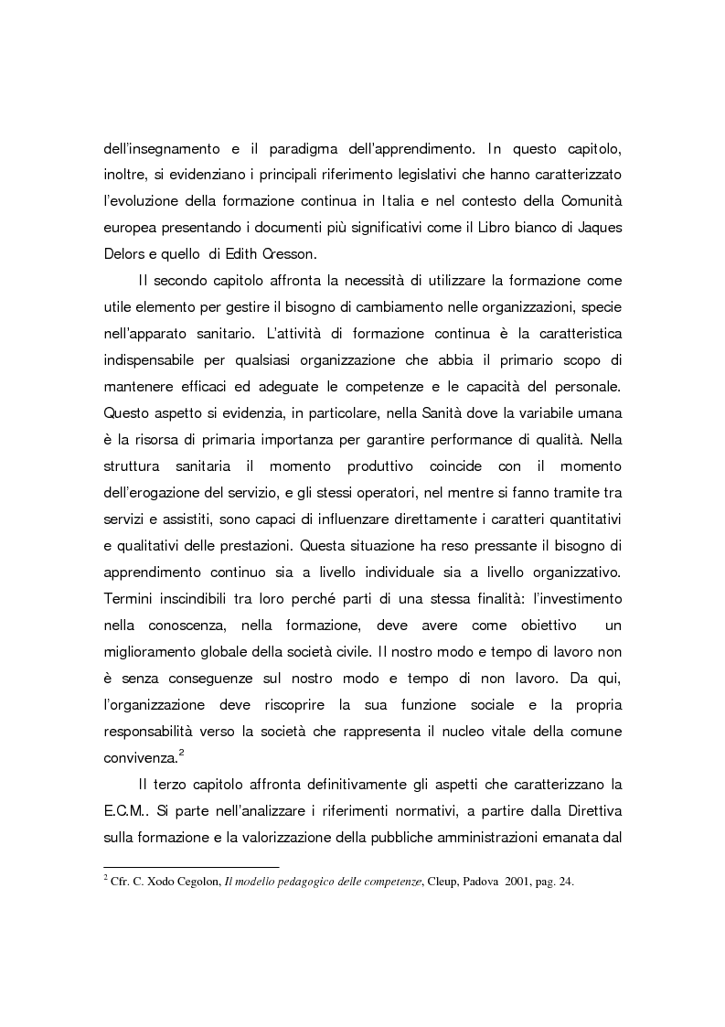 Anteprima della tesi: Formazione continua nella sanità: il programma di educazione continua in sanità, Pagina 4