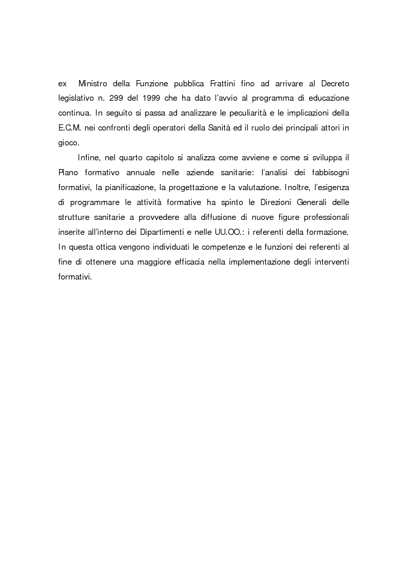 Anteprima della tesi: Formazione continua nella sanità: il programma di educazione continua in sanità, Pagina 5