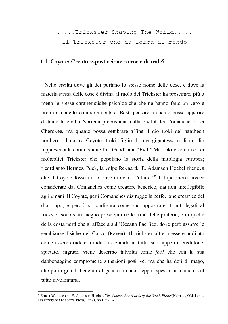 Anteprima della tesi: Thomas King, Green Grass Running Water. Traduzione e commento testuale, Pagina 7
