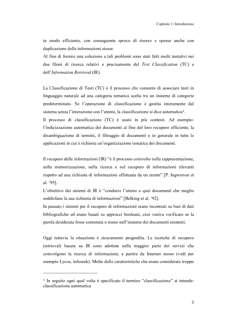Anteprima della tesi: Sistema di classificazione e recupero dei documenti basato sul linguaggio naturale, Pagina 2