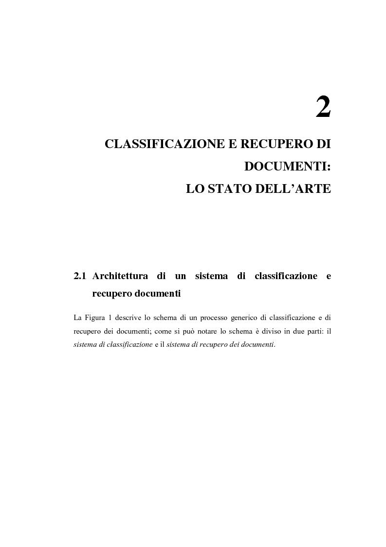 Anteprima della tesi: Sistema di classificazione e recupero dei documenti basato sul linguaggio naturale, Pagina 7