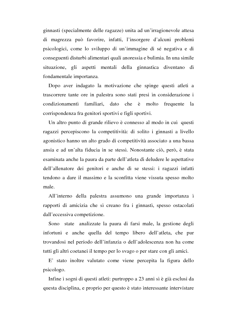 Anteprima della tesi: Relazioni sociali e immagine di sè: aspetti psicologici nella ginnastica artistica agonistica, Pagina 3