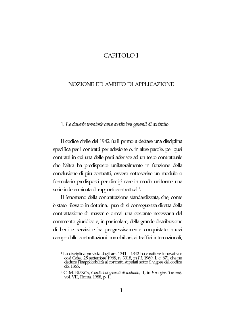 Anteprima della tesi: Clausole vessatorie ed onere di forma, Pagina 3