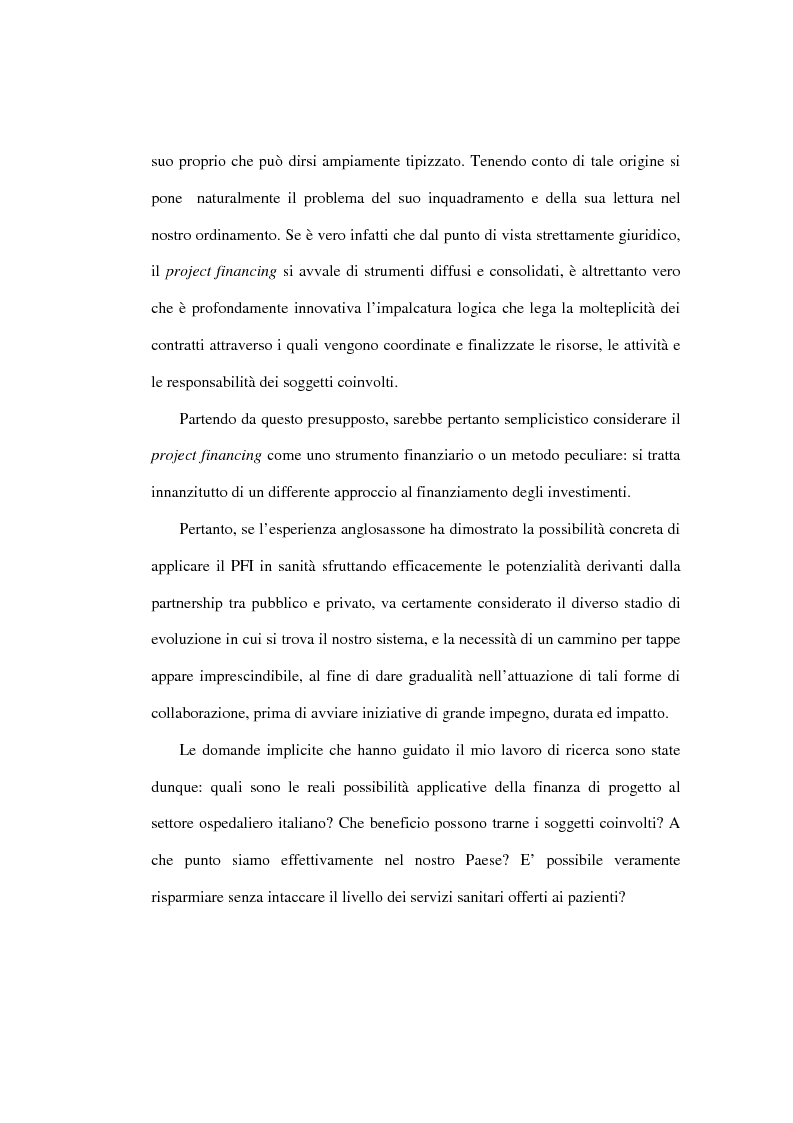 Anteprima della tesi: Le prospettive di applicazione del project financing al settore ospedaliero italiano, Pagina 8