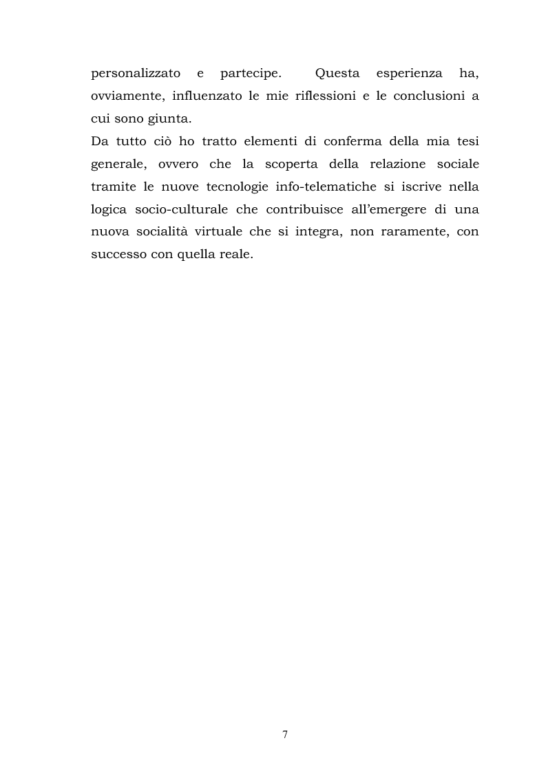 Anteprima della tesi: La costruzione della socialità online: il caso di Atlantide e C6, Pagina 7