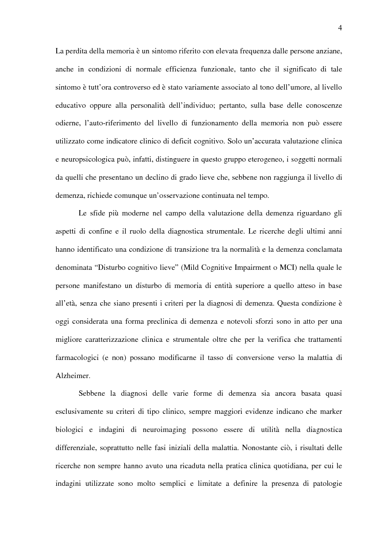 Anteprima della tesi: Deficit di aggiornamento della memoria di lavoro nel deterioramento cognitivo lieve, Pagina 2