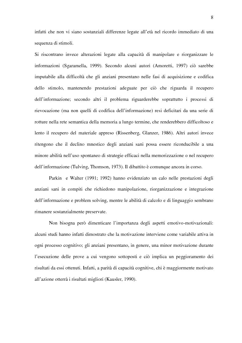 Anteprima della tesi: Deficit di aggiornamento della memoria di lavoro nel deterioramento cognitivo lieve, Pagina 6