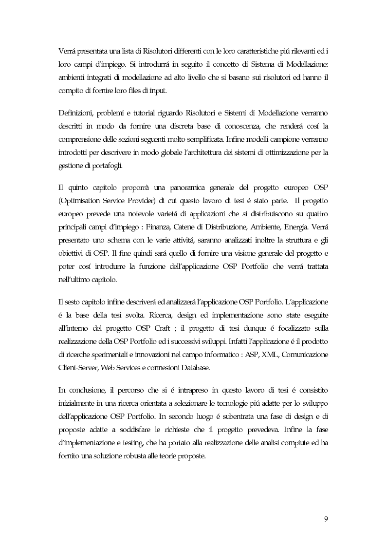 Anteprima della tesi: Sistema di gestione del portafoglio basato su architettura Application Service Provider, Pagina 4