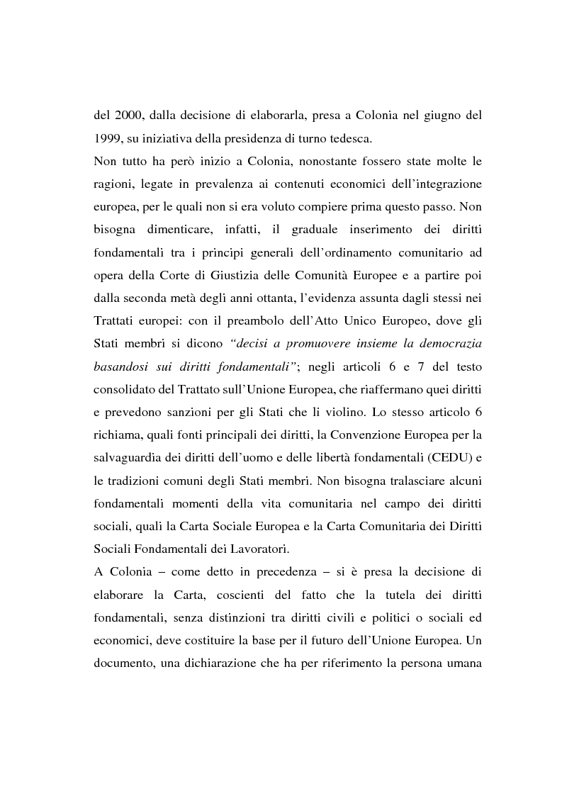 Anteprima della tesi: La Carta di Nizza e i rapporti di lavoro, Pagina 2