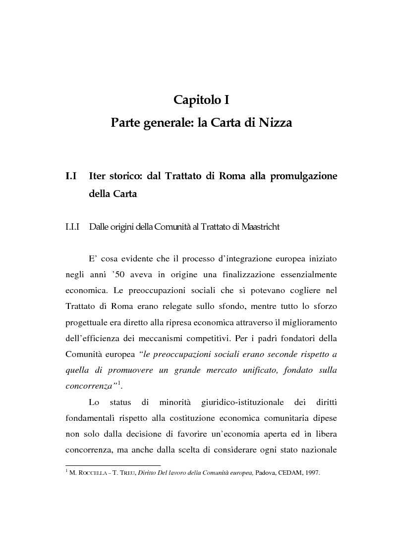 Anteprima della tesi: La Carta di Nizza e i rapporti di lavoro, Pagina 5