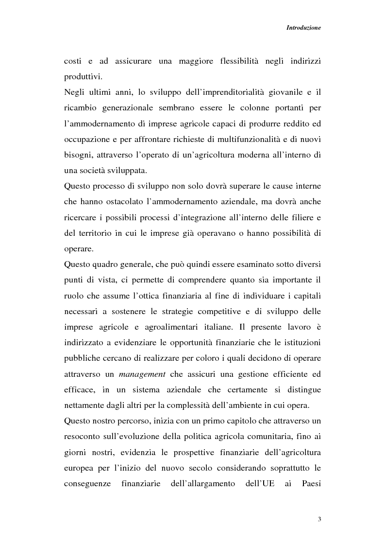 Anteprima della tesi: Profili di gestione finanziaria delle imprese agricole, Pagina 3