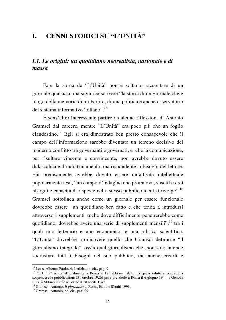 Anteprima della tesi: Le trasformazioni culturali e strutturali de ''L'Unità'', Pagina 10