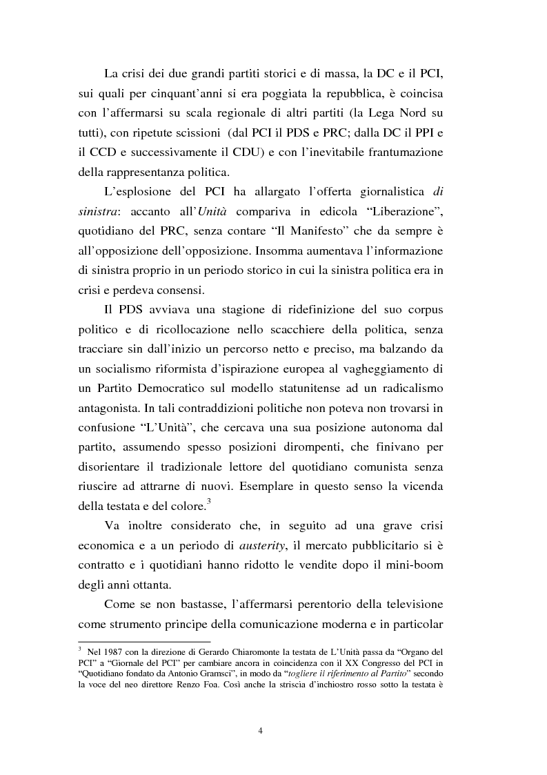 Anteprima della tesi: Le trasformazioni culturali e strutturali de ''L'Unità'', Pagina 2