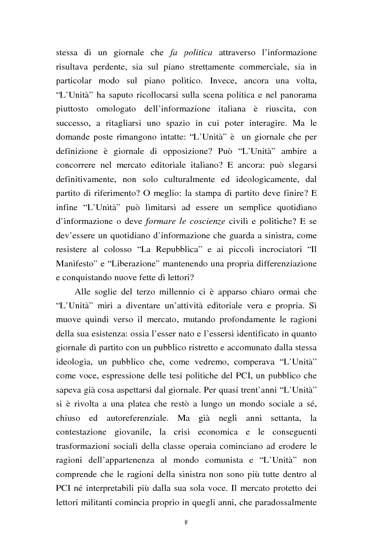 Anteprima della tesi: Le trasformazioni culturali e strutturali de ''L'Unità'', Pagina 6