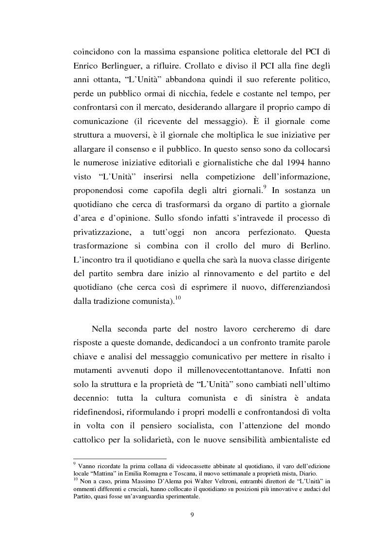 Anteprima della tesi: Le trasformazioni culturali e strutturali de ''L'Unità'', Pagina 7