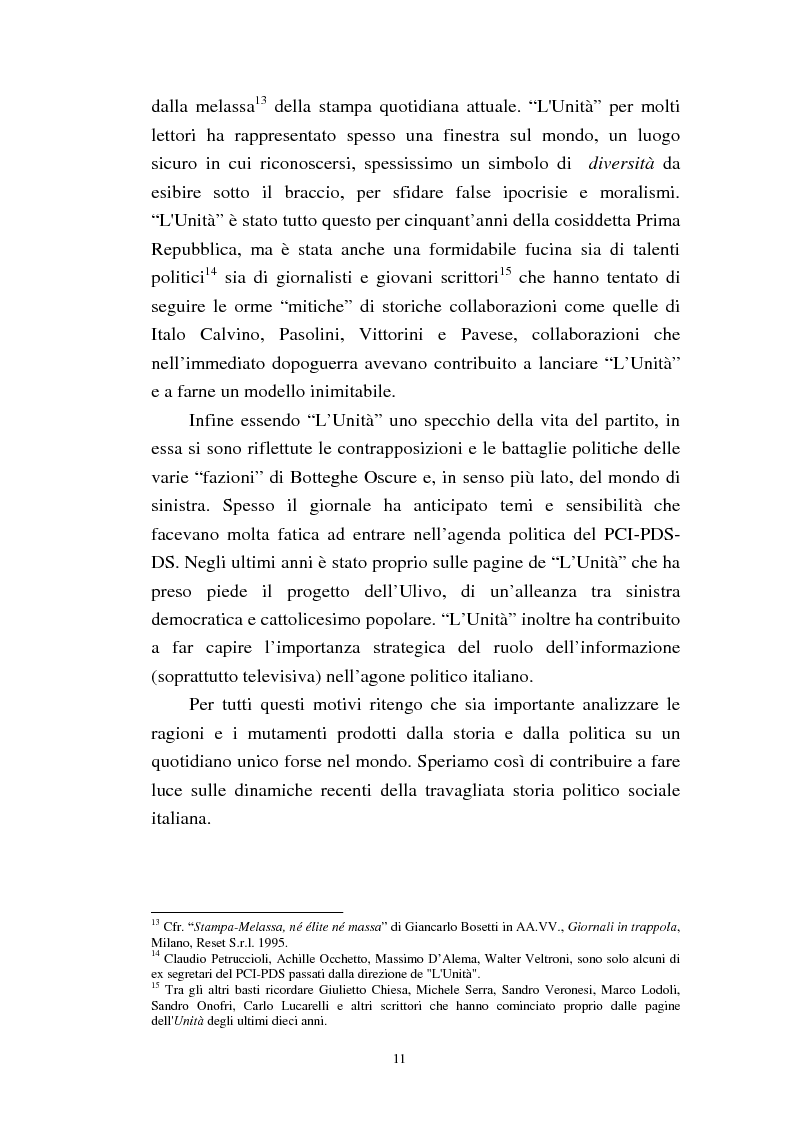 Anteprima della tesi: Le trasformazioni culturali e strutturali de ''L'Unità'', Pagina 9