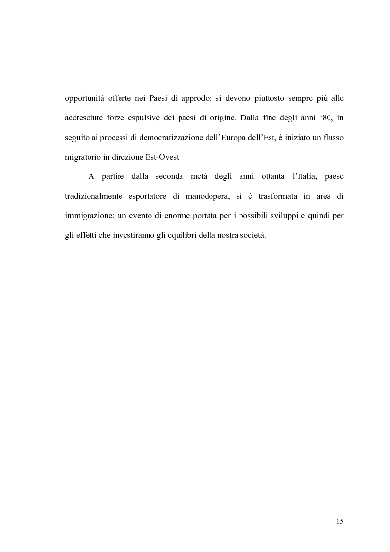 Anteprima della tesi: Popolazione e mobilità: l'immigrazione in Italia e in Sardegna, Pagina 13