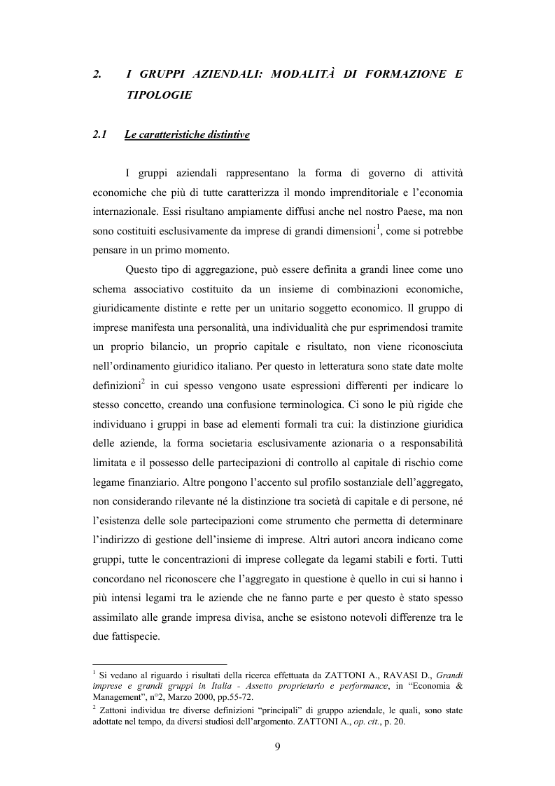 Anteprima della tesi: I gruppi: una realtà emergente ed il bilancio consolidato come sistema informativo. Il caso Hotel Together, Pagina 13