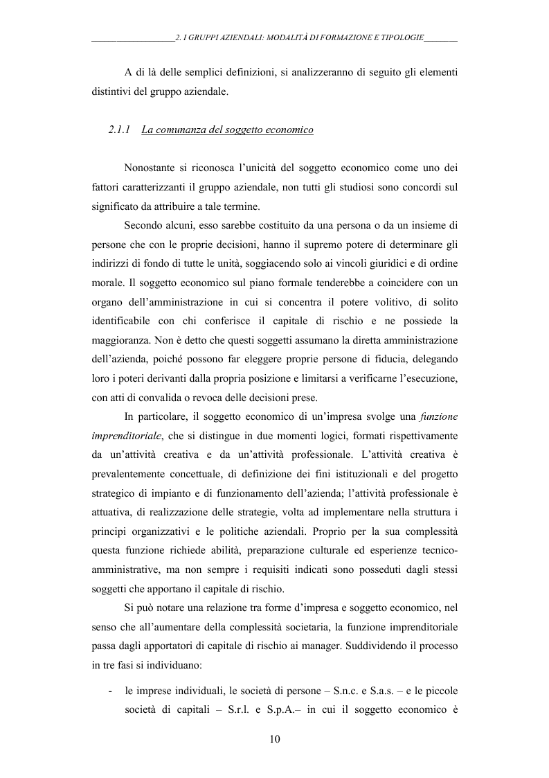 Anteprima della tesi: I gruppi: una realtà emergente ed il bilancio consolidato come sistema informativo. Il caso Hotel Together, Pagina 14