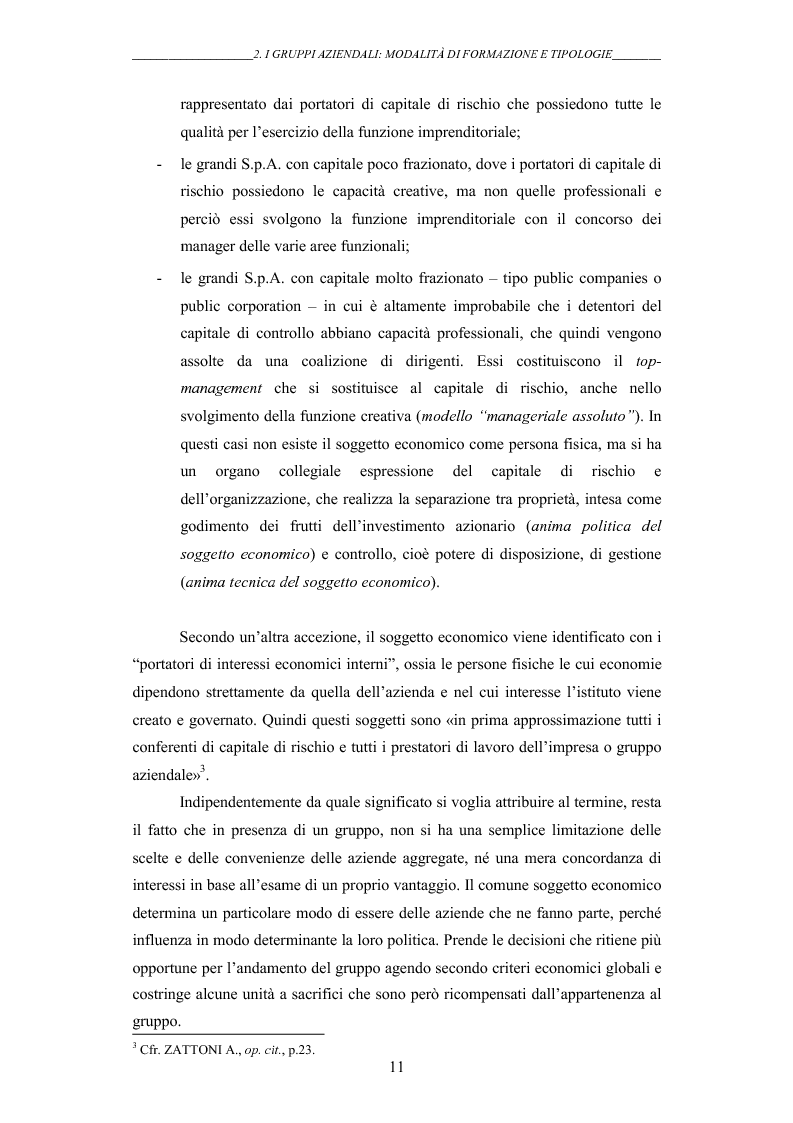 Anteprima della tesi: I gruppi: una realtà emergente ed il bilancio consolidato come sistema informativo. Il caso Hotel Together, Pagina 15