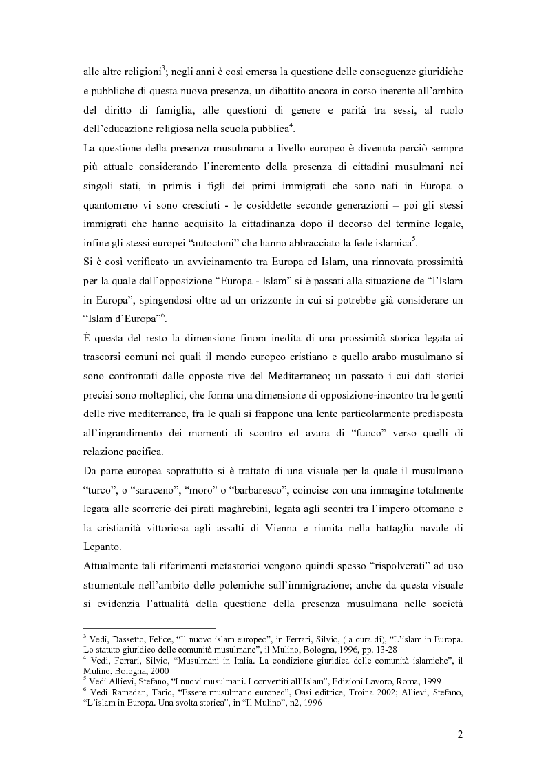 Anteprima della tesi: La presenza musulmana nel Friuli-Venezia Giulia: tra reminiscenza storica e nuova immigrazione, Pagina 2