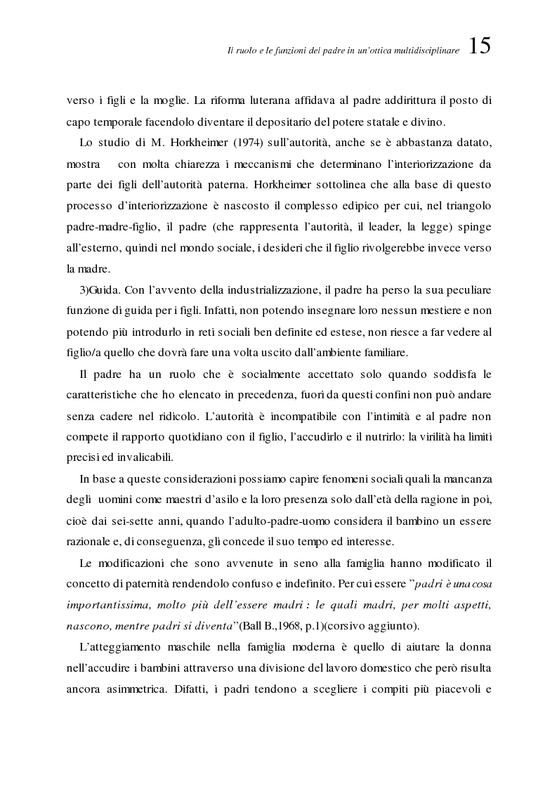 Anteprima della tesi: Assenza delle figura paterna e valutazione di sè in età evolutiva, Pagina 11