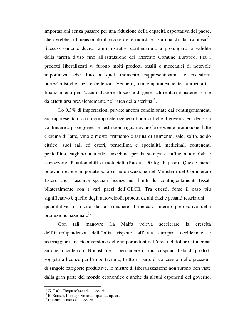 Anteprima della tesi: Alle origini del miracolo economico italiano? L'Italia e l'unione doganale della Comunità Economica Europea 1958-1968, Pagina 12
