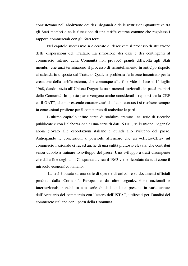 Anteprima della tesi: Alle origini del miracolo economico italiano? L'Italia e l'unione doganale della Comunità Economica Europea 1958-1968, Pagina 4