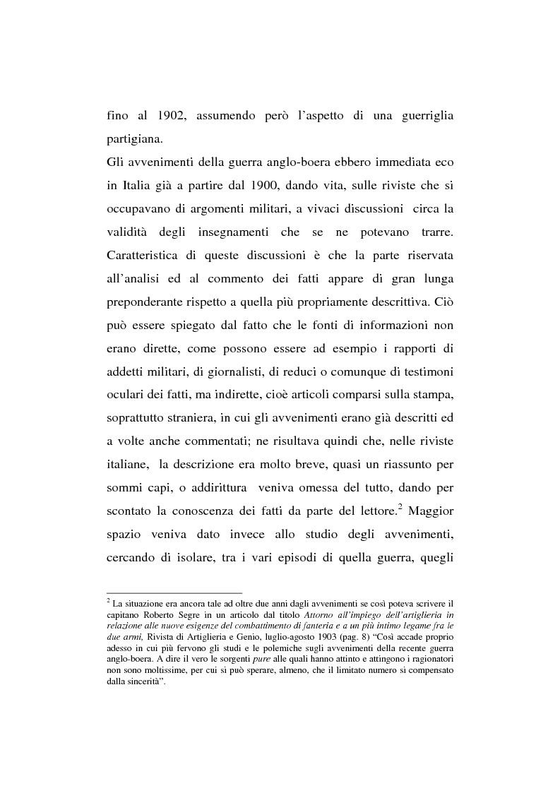 Anteprima della tesi: L’esperienza inutile. L’esempio dei conflitti anglo-boero e russo-giapponese e l’impreparazione italiana alla guerra di trincea (1900-1914), Pagina 11