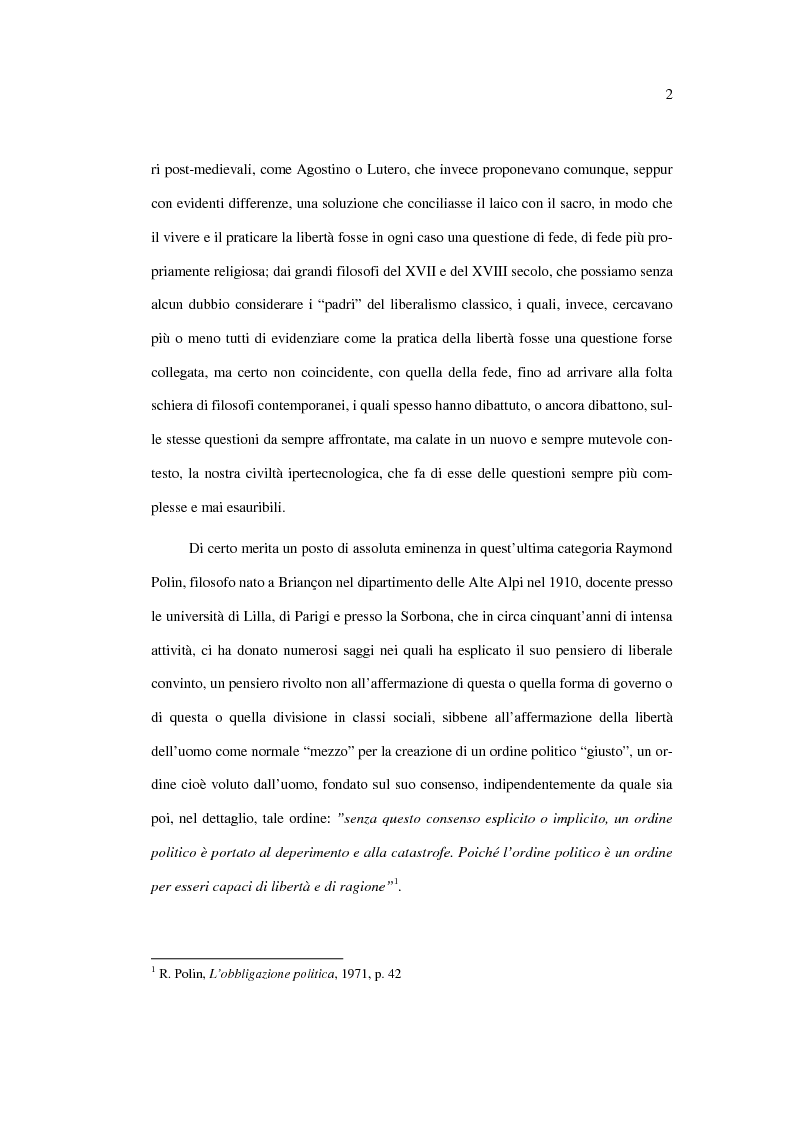 Anteprima della tesi: La libertà politica: Raymond Polin, Pagina 2