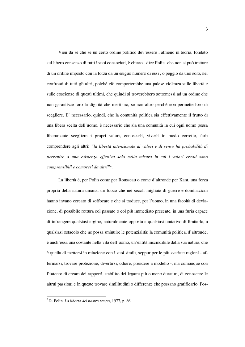 Anteprima della tesi: La libertà politica: Raymond Polin, Pagina 3