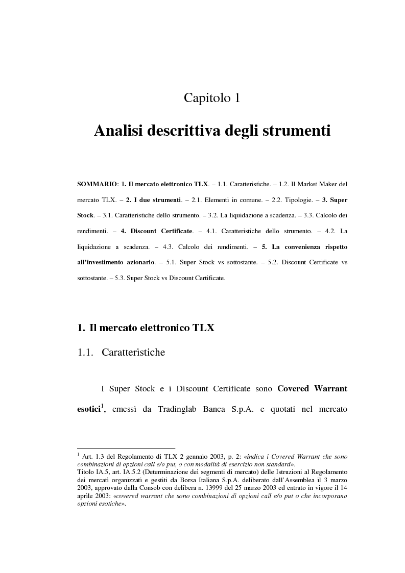Anteprima della tesi: Super Stock e Discount Certificate, Pagina 8